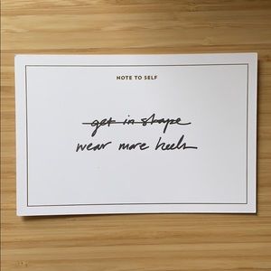 5 kate spade “wear more heels” postcards